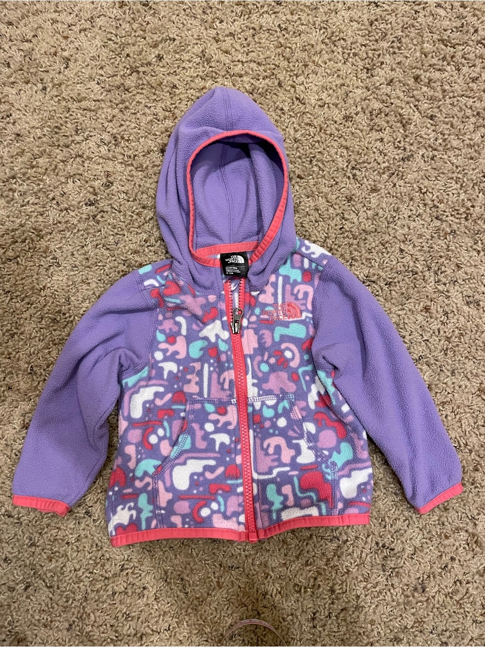 The North Face fleece hooded 6-12 months